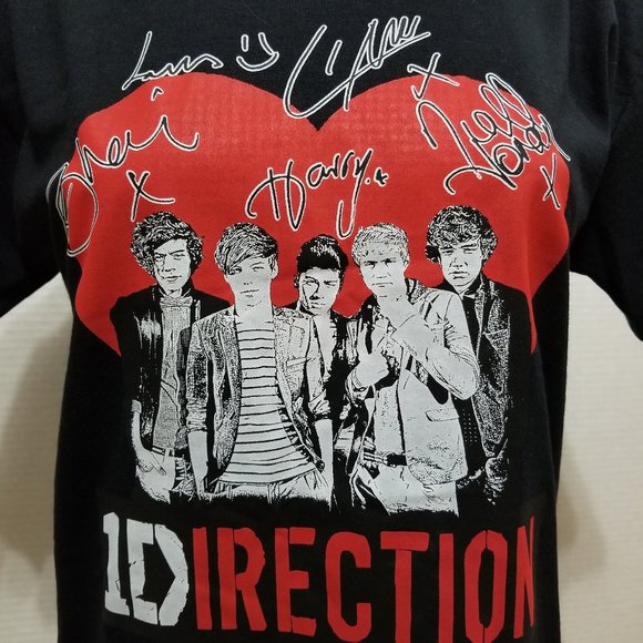 One Direction shirt Small drawing signature heart graphic boyband band merch 1D - Picture 5 of 9